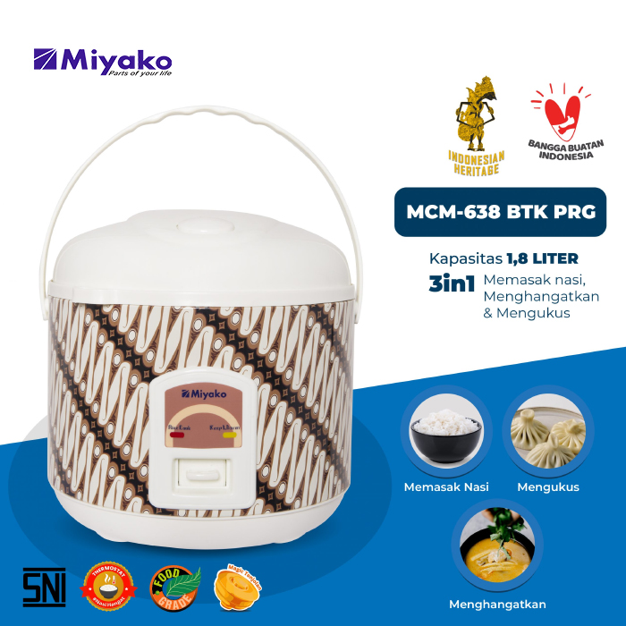 Miyako Magic Com / Rice Cooker Batik 1.8 Liter - MCM638 BTK